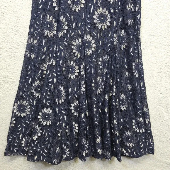 En Focus Studio Maxi Dress Womens 6 Floral Lace Mermaid Formal Prom Statement - Picture 7 of 16